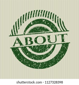 Green About distressed grunge seal