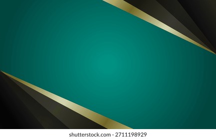 Grüner abstrakter Hintergrund mit goldenen Linien