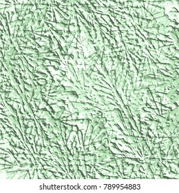 green abstract 3D stucco structure pattern with engraved strokes and lines, vector illustration