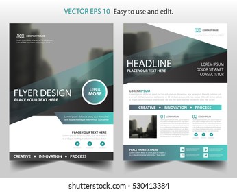Green abstract annual report Brochure design template vector. Business Flyers infographic magazine poster.Abstract layout template ,Book Cover presentation portfolio.