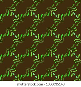 Green abstract arabic seamless pattern. Fashion graphic background design. Modern stylish abstract texture. Colorful template for prints, textiles, wrapping, wallpaper, website. Vector illustration