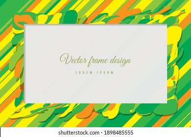 Forma de borde del marco de fondo de la ola de arte del Resumen Verde. patrón de diseño