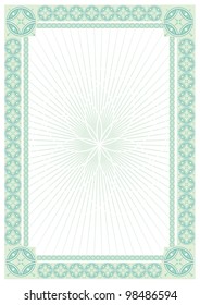 Green abstract background  applicable for certificate or diploma. Vector illustration.