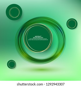 
Green abstract background with beautiful circles. Design Element