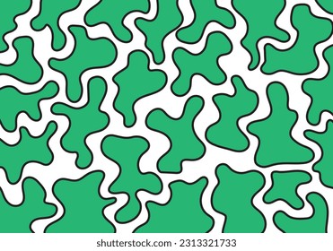 Fondo abstracto verde con contorno de pincel negro.
