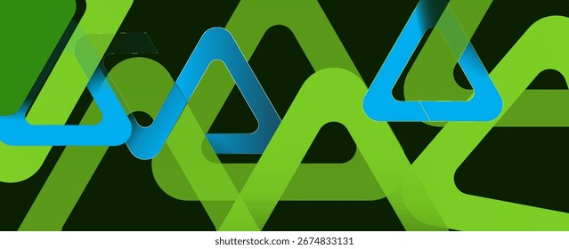 Fundo abstrato verde. Design de forma geométrica brilhante. Formas futuristas brilhantes. para banner, poster, folheto, brochura, capa, site, negócios, apresentação. vetores