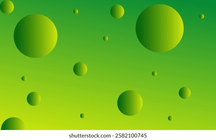 Green abstract background with circle motif