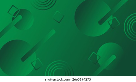 Fondo abstracto verde con Formas circulares