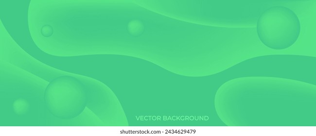 Fondo abstracto verde con círculos y ondas