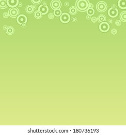 Green abstract background with concentric circles