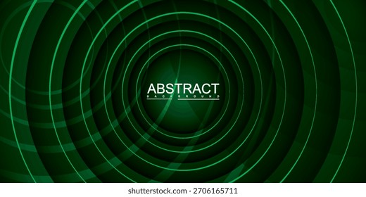Green Abstract Background with Concentric Circles and Text Desig