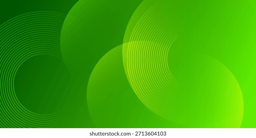 Green Abstract Background with Concentric Circles. Dynamic Eco-Friendly Technology Wallpaper.