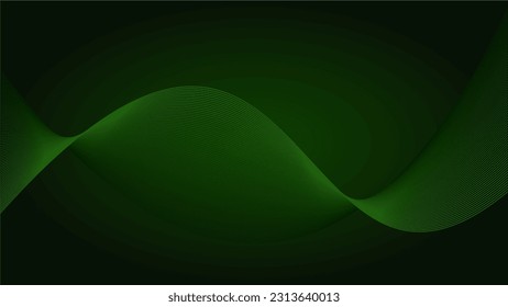 fondo abstracto verde con líneas curvadas