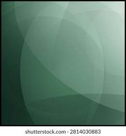Green abstract background with curved lines and transparent layers