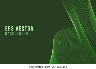 green abstract background decorated with luxury lines vector illustration