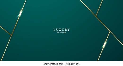 green abstract background design with elegant golden elements vector illustration