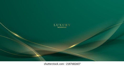 green abstract background design with elegant golden elements vector illustration