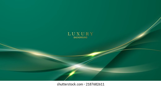 green abstract background design with elegant golden elements vector illustration