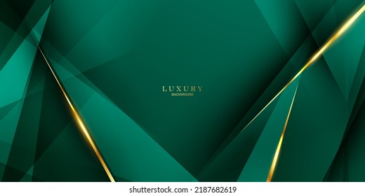 green abstract background design with elegant golden elements vector illustration