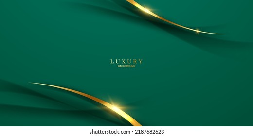 green abstract background design with elegant golden elements vector illustration