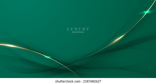 green abstract background design with elegant golden elements vector illustration