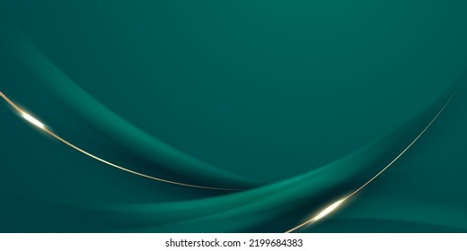 green abstract background design with elegant golden elements vector illustration