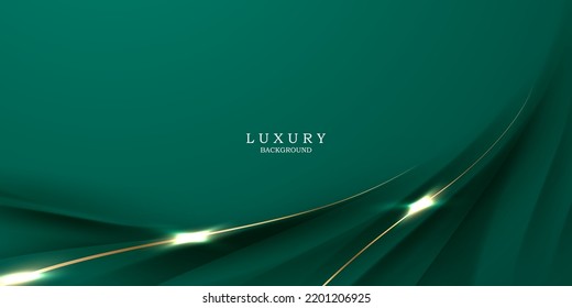 green abstract background design with elegant golden elements vector illustration