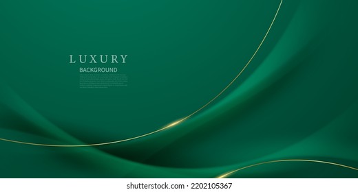 green abstract background design with elegant golden elements vector illustration