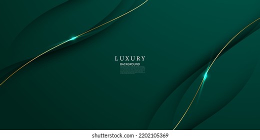 diseño de fondo abstracto verde con elementos dorados elegantes ilustración vectorial