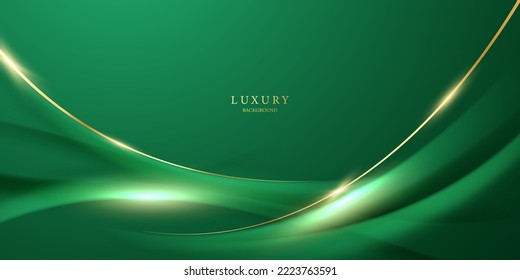 green abstract background design with elegant golden elements vector illustration