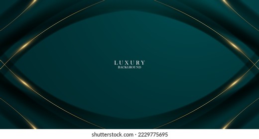 diseño de fondo abstracto verde con elementos dorados elegantes ilustración vectorial