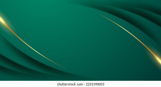 green abstract background design with elegant golden elements vector illustration