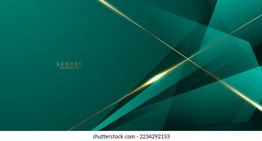 green abstract background design with elegant golden elements vector illustration