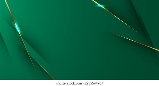 green abstract background design with elegant golden elements vector illustration