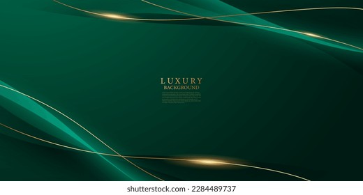 green abstract background design with elegant golden elements vector illustration