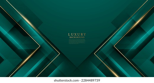 green abstract background design with elegant golden elements vector illustration