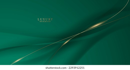 green abstract background design with elegant golden elements vector illustration