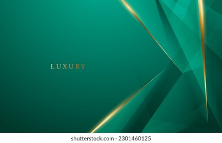 green abstract background design with elegant golden elements vector illustration