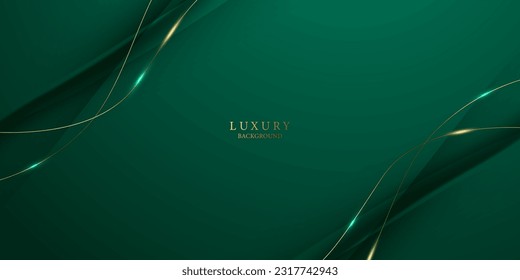 green abstract background design with elegant golden elements vector illustration