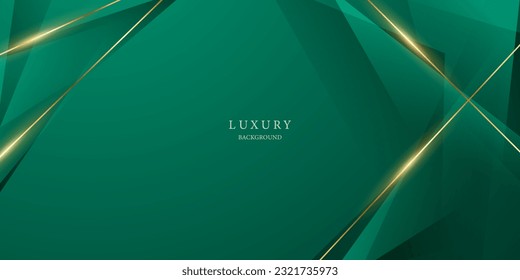 green abstract background design with elegant golden elements vector illustration