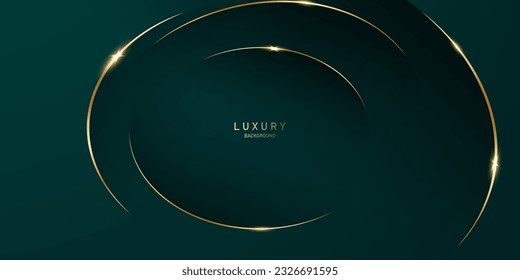 diseño de fondo abstracto verde con elementos dorados elegantes ilustración vectorial