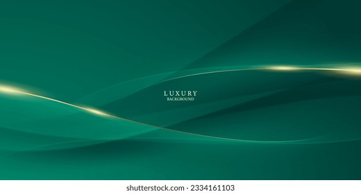 green abstract background design with elegant golden elements vector illustration