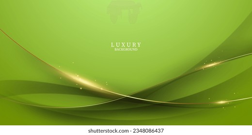 diseño de fondo abstracto verde con elementos dorados elegantes ilustración vectorial