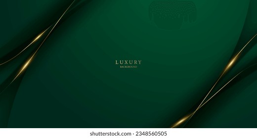 green abstract background design with elegant golden elements vector illustration