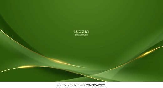 grünes abstraktes Hintergrunddesign mit eleganten goldenen Elementen, Vektorgrafik