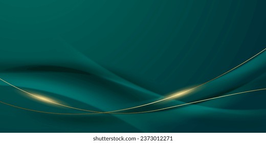 green abstract background design with elegant golden elements vector illustration