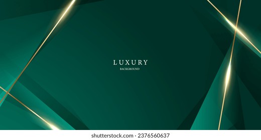 green abstract background design with elegant golden elements vector illustration