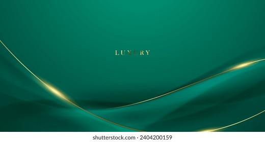 green abstract background design with elegant golden elements vector illustration
