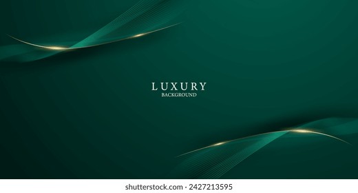 green abstract background design with elegant golden elements vector illustration