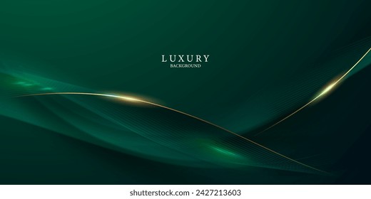 green abstract background design with elegant golden elements vector illustration